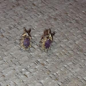 Amethyst and diamond earrings